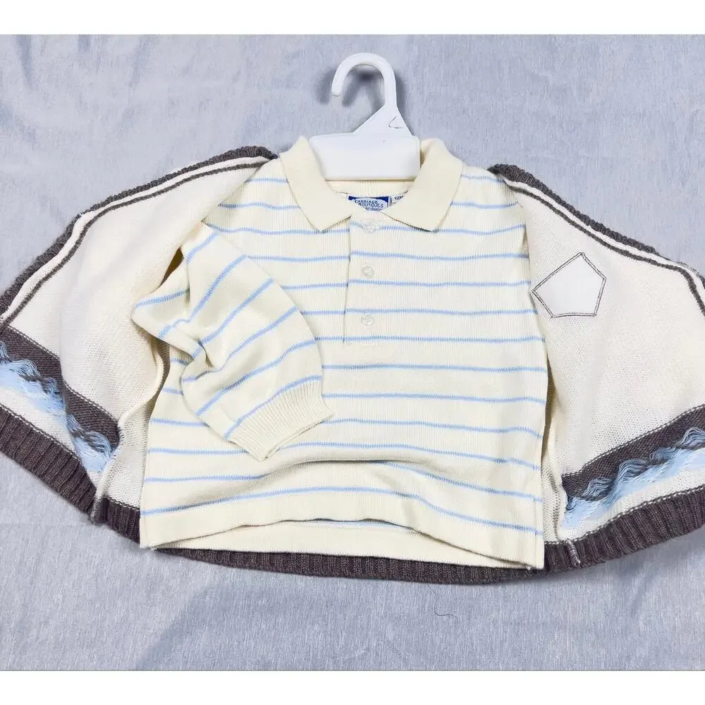 Vintage NWT Carriage Boutiques 3 Pc Boys Outfit Set 12M Sweater Cardigan Pants